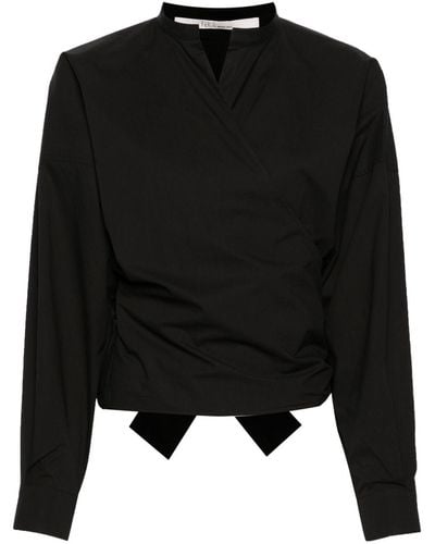 Tela Poplin Wrap Shirt - Black