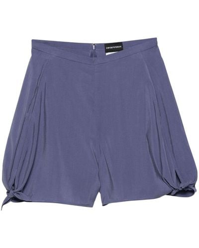 Emporio Armani Side Bow Shorts - Blue