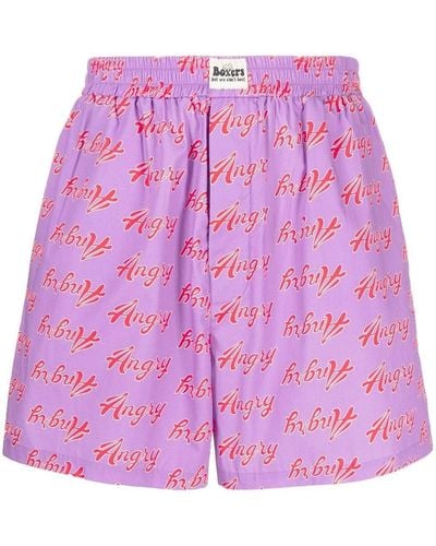 Natasha Zinko All-over Angry-print Shorts - Pink