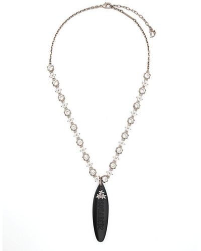 DSquared² Halskette mit verziertem Logo-Anhänger - Schwarz