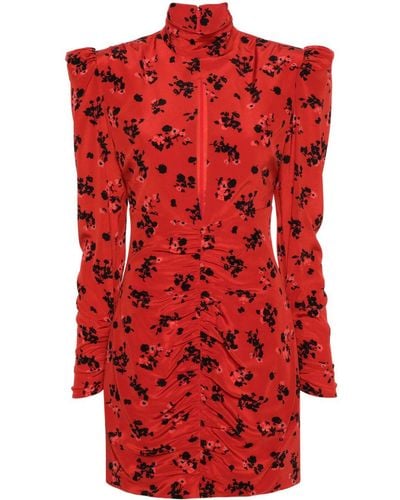 Alessandra Rich Vestido corto con estampado floral - Rojo