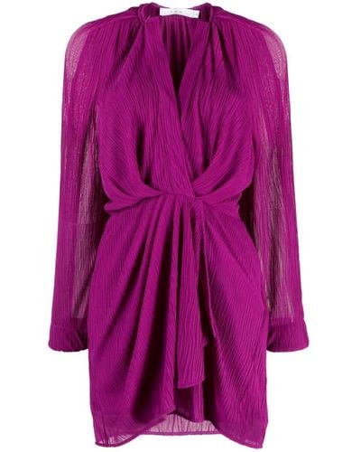 IRO Semi-sheer Draped Minidress - Purple