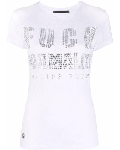 Philipp Plein Crystal-embellished T-shirt - White