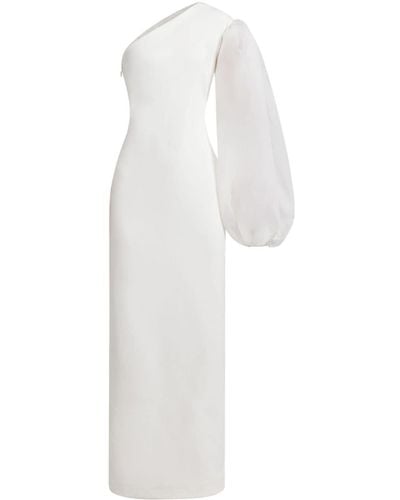 Solace London Robe longue Hudson à une épaule - Blanc