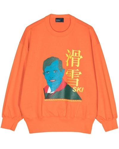 Kolor Katoenen Sweater Met Print - Oranje
