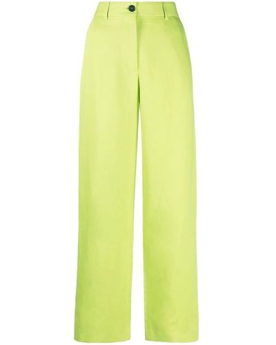MSGM High-waisted Wide-leg Trousers - Yellow