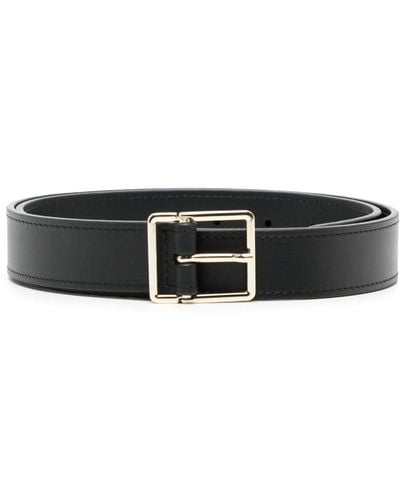 Paul Smith Stripe-detail Leather Belt - Black
