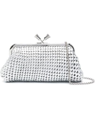 Anya Hindmarch Clutch Maud con nappa - Bianco