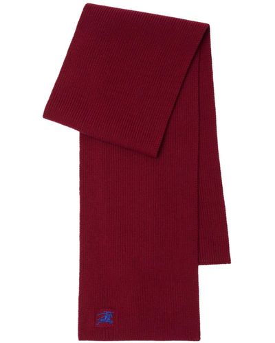 Burberry Equestrian Knight Cashmere Scarf - Red
