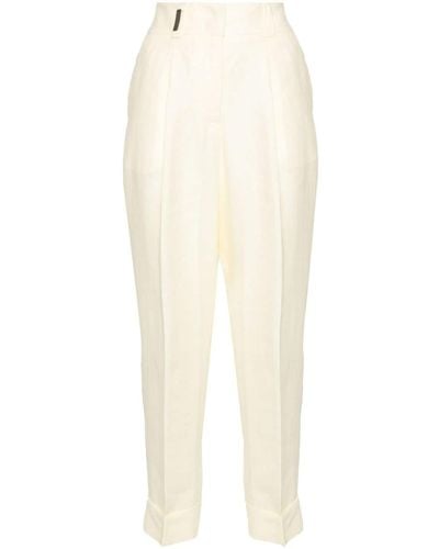 Peserico Cropped Tapered Trousers - White