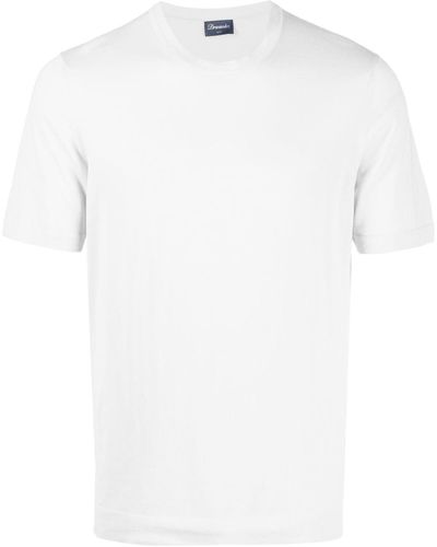 Drumohr T-shirt Met Ronde Hals - Wit
