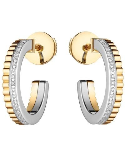 Boucheron 18kt Gold Quatre Radiant Edition Diamond Hoop Earrings - Metallic
