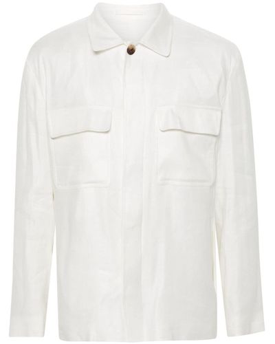Lardini Twill Shirt Jacket - White