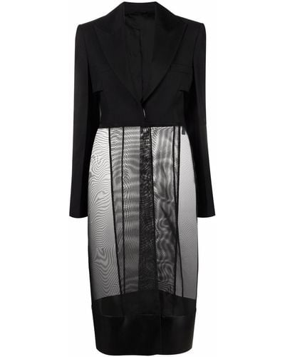 Givenchy Semi-sheer Single-breasted Trench Coat - Black