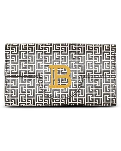 Balmain B-buzz Monogram-embossed Wallet - White