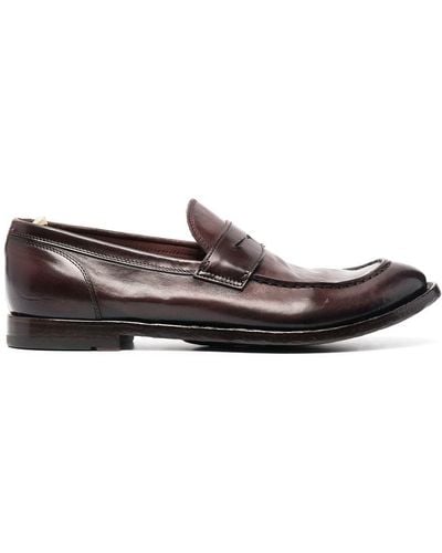 Officine Creative Anatomia Leather Penny Loafers - Red