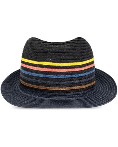 Paul Smith Striped Wide-brim Sun Hat - Black