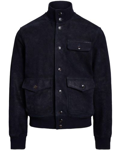 Polo Ralph Lauren Roghout Suede Bomber Jacket - Blue