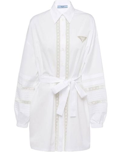 Prada プラダ ロゴ シャツドレス - ホワイト