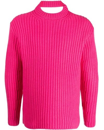 BOTTER Cut-out Ribbed-knit Merino Sweater - Pink