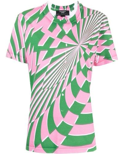 Stella McCartney T-shirt con stampa x Ed Curtis Psychedelic - Rosa