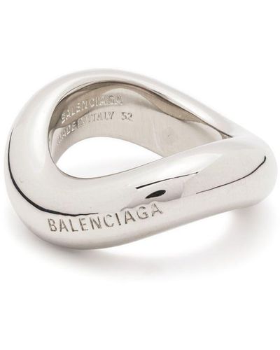 Balenciaga Loop Engraved Ring - White