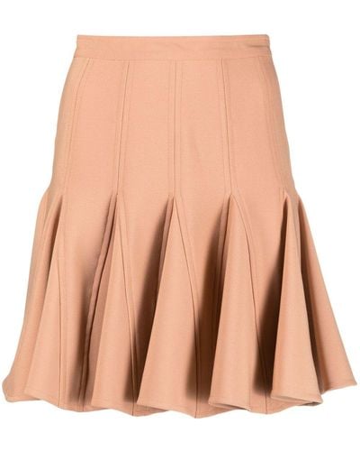 N°21 Pleated-edge Stretch-design Skirt - Natural