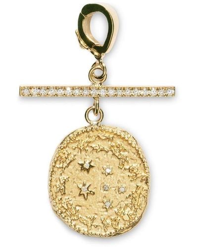 Azlee Charm Wheel pequeño en oro amarillo de 18 ct con diamantes - Metálico