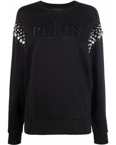 Philipp Plein Sweat Crystal Iconic en coton - Noir
