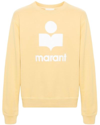 Isabel Marant Mikoy Flocked-logo Sweatshirt - Natural