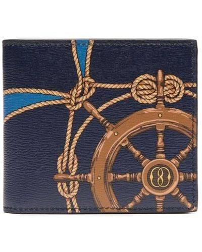 Bally Graphic-print Leather Wallet - Blue