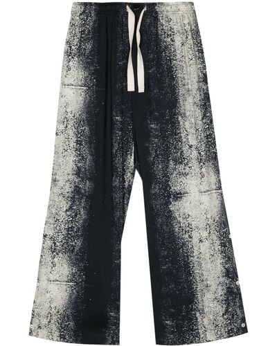 FEDERICO CINA Abstract-print Lightweight Trousers - Blue