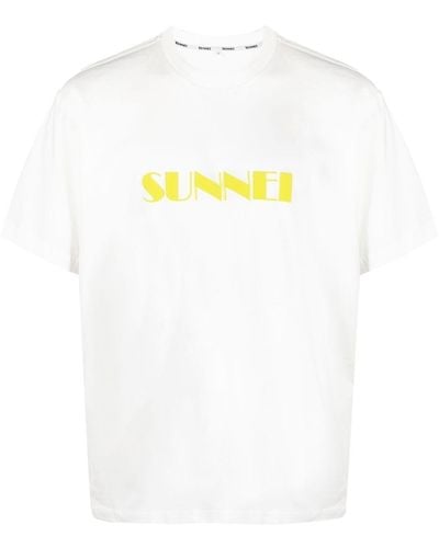 Sunnei Camiseta con logo estampado - Blanco