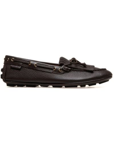 Bally Kerbs Leather Boat Shoes - Black