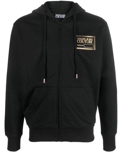 Versace Jeans Couture Sudadera con capucha y logo - Negro