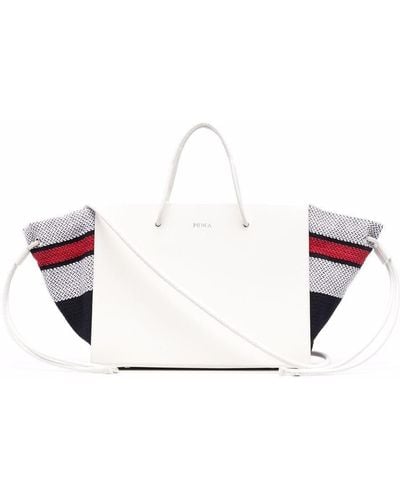 MEDEA Small Expandable-panel Structured Tote Bag - White
