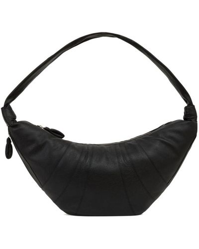 Lemaire Large Croissant Leather Shoulder Bag - Black