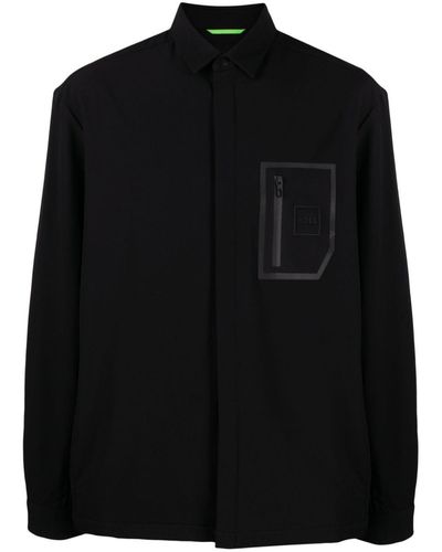 BOSS ロゴ シャツジャケット - ブラック