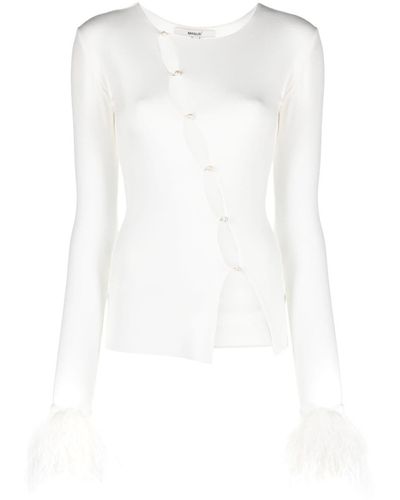 MANURI Asymmetrischer Cardigan - Weiß