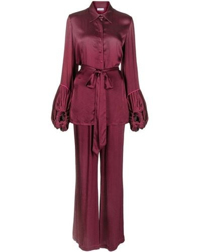 Baruni Satin Pajama Set - Purple