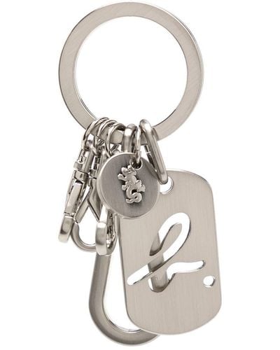 agnès b. Cut-out Logo Detail Keychain - White