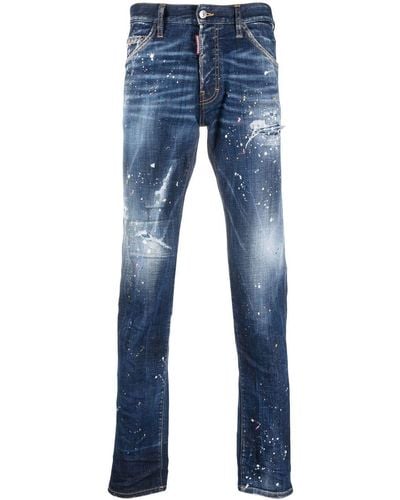 DSquared² Twimphony Jeans mit Farbklecks-Print - Blau