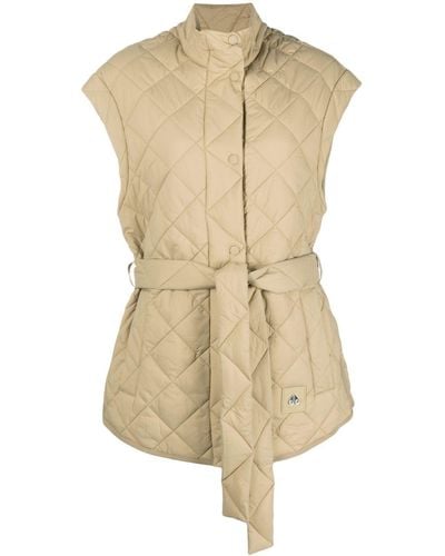 Moose Knuckles St Clair Belted Quilted Gilet - Natural