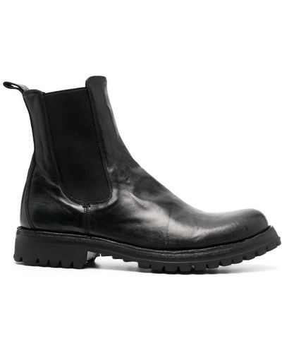 Officine Creative Leather Slip-on Boots - Black