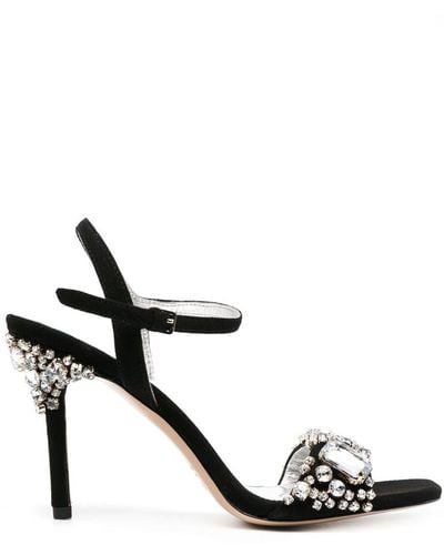 Kate Spade 90mm Crystal-embellished Ankle-strap Sandals - Black
