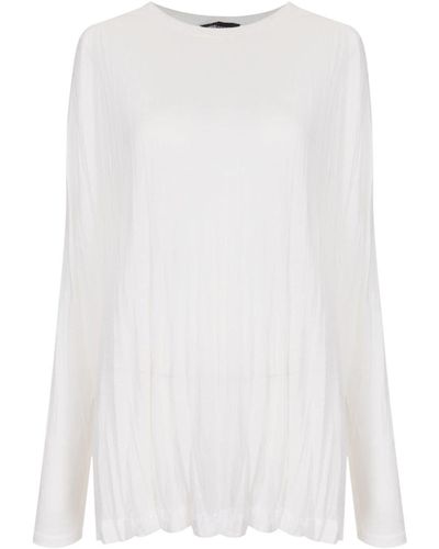 UMA | Raquel Davidowicz Crinkled-finish Long-sleeve Top - White