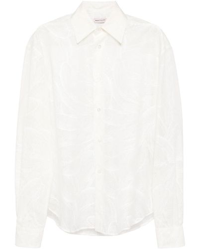 Alexander McQueen Semi-transparentes Hemd mit abstraktem Muster - Weiß