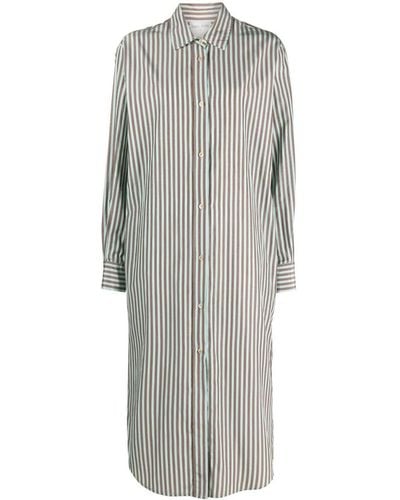 Forte Forte Robe-chemise à rayures - Gris