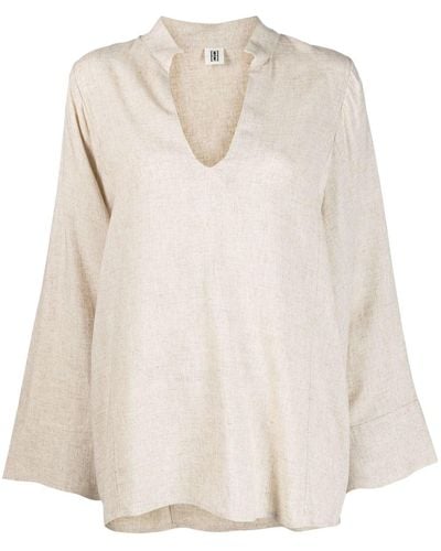 By Malene Birger Lomaria Wide-sleeve Blouse - Natural