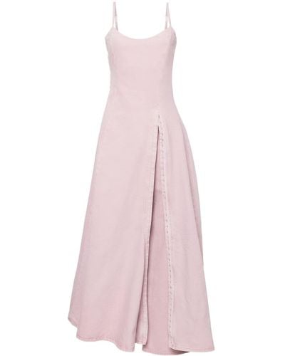 Y. Project Leg-out Denim Maxi Dress - Pink